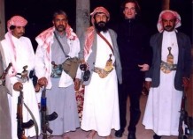 With Sheikh bin Shajea in northern Yemen, 2000